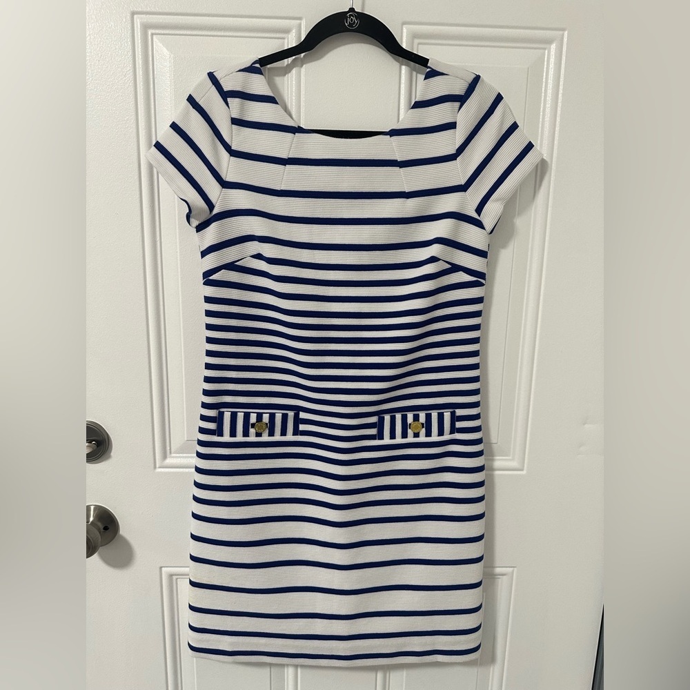 Lilly Pulitzer Blue and White Striped Dress, Size Small NWT